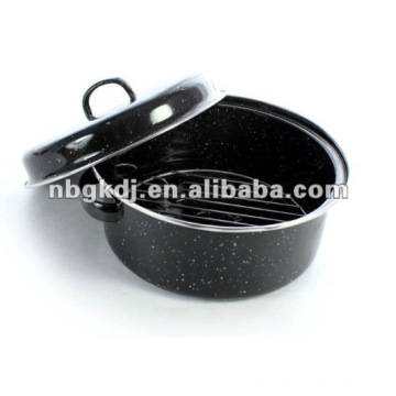 enamel roast pan with metal lid and SS201 or SS304 grid